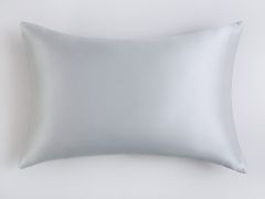 6A Grade 100% Mulberry Silk ZIPPERED STANDARD Pillowcase Silver