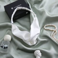 Luxe Bedding 6A Grade 100% Mulberry Silk Headband White