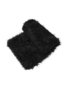 Florence Broadhurst Faux Fur Super Soft Throw Rug - Black