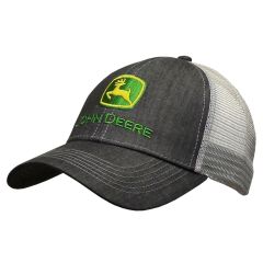 John Deere Men/Unisex One Size 100% Cotton Twill/Trucker Mesh Cap/Hat Charcoal