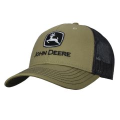 John Deere Men/Unisex One Size Logo Mesh 100% Cotton Twill Cap/Hat Olive