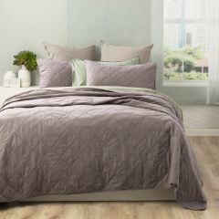 Renee Taylor Attwood Cotton Quilted Coverlet Set Charcoal Queen/King