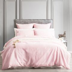 Renee Taylor Cavallo 100% French Linen Quilt Cover set-Rose