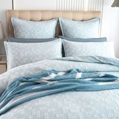 Renee Taylor Jervis Checks Jacquard Euro P/C French Blue