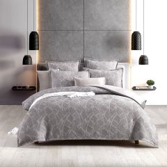Renee Taylor Bengali Jacquard Quilt cover Set Silver