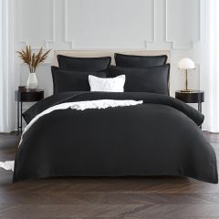 Renee Taylor Chevron Jacquard Quilt cover set Black