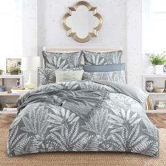 Renee Taylor Raven Jacquard Quilt cover set Charcoal