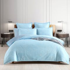 Renee Taylor Oscillate Jacquard Quilt cover set Sky
