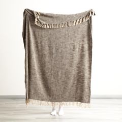 Renee Taylor Surrey Chevron Yarn-Dyed Throw 130 x 170 Cms Coal