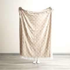 Renee Taylor Nevis Checkered Stone Washed Yarn-Dyed Throw 130 x 170 cms