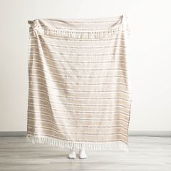 Renee Taylor Como Stone Washed Yarn-Dyed Stripe Throw 130 x 170 cms