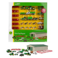 John Deere 70Pc Vehicle Set/Tractor/Truck/Shed/Kids Toy 5y+