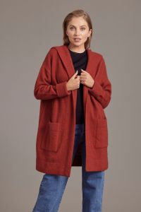 McDonald Possum Merino Womens Oversize Hood Jacket Red