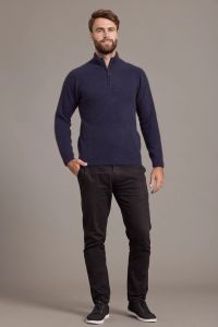 McDonald Possum Merino Short Zip Rib Sleeve Sweater