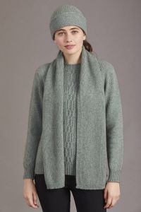 McDonald Possum Merino Fine Rib Scarf-Mint