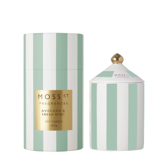 Moss St. Fragrances Avocado & Fresh Mint - Large Ceramic Candle 360g