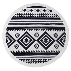VAGABOND Orca 100% Cotton Terry Velour 150cm Round Beach Towel