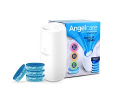 Angelcare Odour Seal Nappy Disposal System/Bin Starter w/ 4 Cassettes Refills