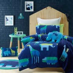 Animal Patch Kids Boys Quilt Cover Set