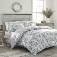 Laura Ashley Annalise Printed Quilt Cover Set in Shadow Grey