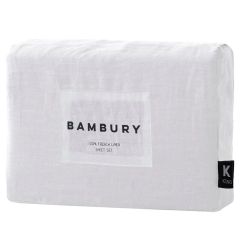 Bambury French Linen Sheet Set Ivory Queen