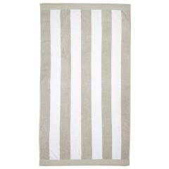 Bambury Classic Stripe Egyptian Cotton Beach Towel- Pebble