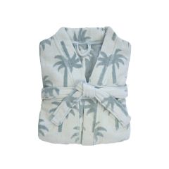 Bambury Palm Cotton Unisex Bathrobe - Surf