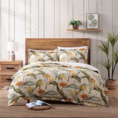 Tommy Bahama Birds Of Paradise Printed Quilt Cover Set Ivory