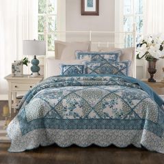 Classic Quilts Blue Bouquet Coverlet Set