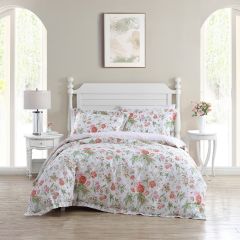 Laura Ashley Breezy Floral Quilt Cover Set-Coral