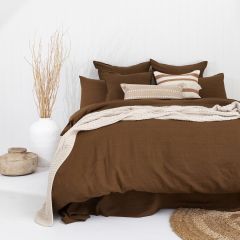 Bambury French Linen Quilt Cover Set-Hazel Super King