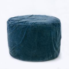 MJG Cosmos Velvet Ottoman in Petrol Blue
