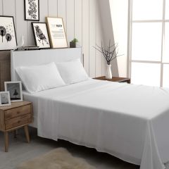 Bambi 500TC Cotton Flat Sheet White