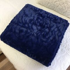 Angads Cozy Rose Throw in Navy Colour 160x160cm