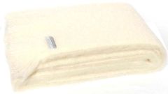 Masterweave Windermere Mohair Knee Wrap Throw Blanket-Cream