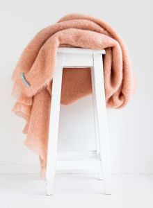 Masterweave Windermere Mohair Knee Wrap Throw Blanket-Blush
