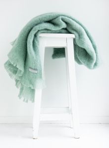 Masterweave Windermere Mohair Throw Rug Blanket -Mint