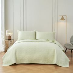 Classic Quilts Milky Green Embroidered Coverlet Set