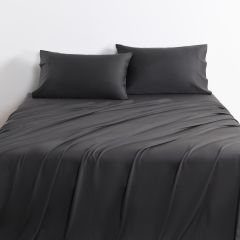 Luxe Bedding Bamboo Cotton 400TC Sheet Set Charcoal