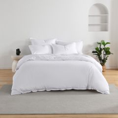 Luxe Bedding Bamboo Cotton 400TC Quilt Cover Set White