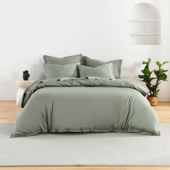 Luxe Bedding Bamboo Cotton 400TC Quilt Cover Set Eucalyptus