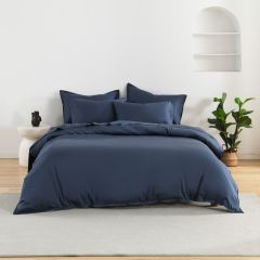 Luxe Bedding Bamboo Cotton 400TC Quilt Cover Set Midnight