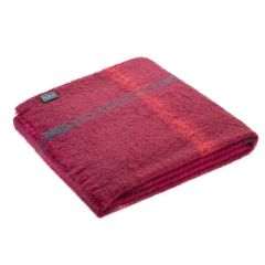St Albans Mohair Throw Rug Blanket Bordeaux