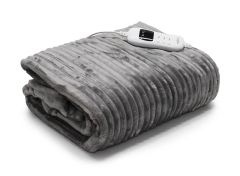 Onkaparinga Sherpa Plush Heated Throw Grey