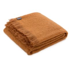 St Albans Mohair Throw Rug Blanket Toffee