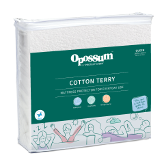 Opossum by Protect-A-Bed Cotton Terry Waterproof Fitted Mattress Protector