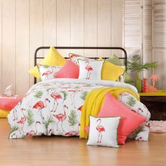 Bianca Flamingo Quilt Cover Set Melon