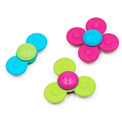 3pc Fat Brain Toys Whirly Squigz Sensory Toy Fidget Silicone Spinner Baby 10m+