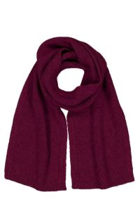 McDonald Possum Merino Fine Rib Scarf-Berry