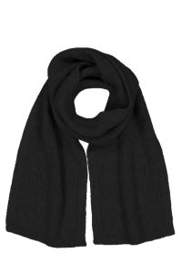 McDonald Possum Merino Fine Rib Scarf-Black